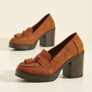 MIA Brown Faux-suede Platform Loafers Size 7 (6.5)